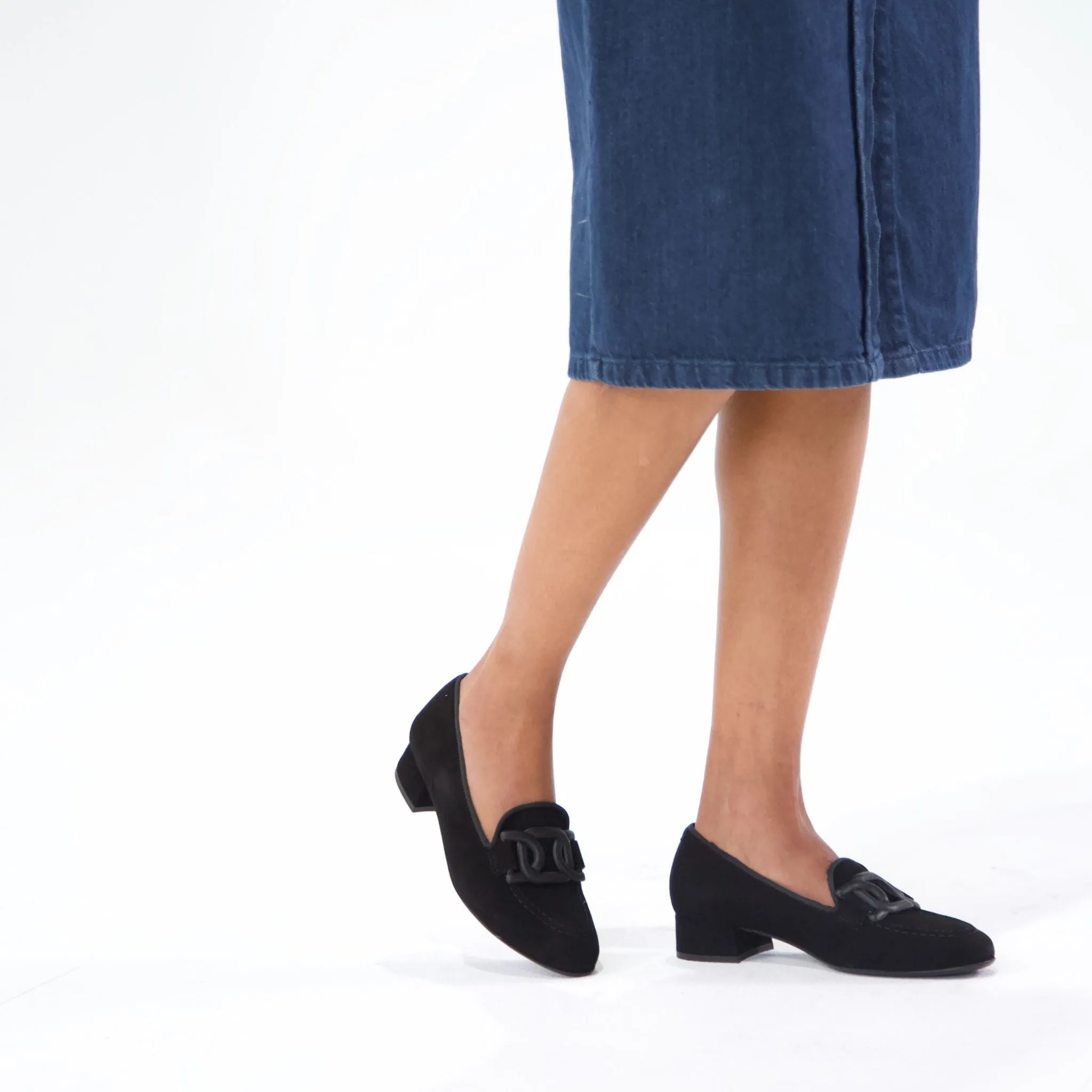 1405 Black Suede Loafers