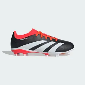 Adidas Predator 24 League Firm Ground Soccer Kids Unisex Shoes (4-7Year) -Core Black/Cloud White/Solar Red