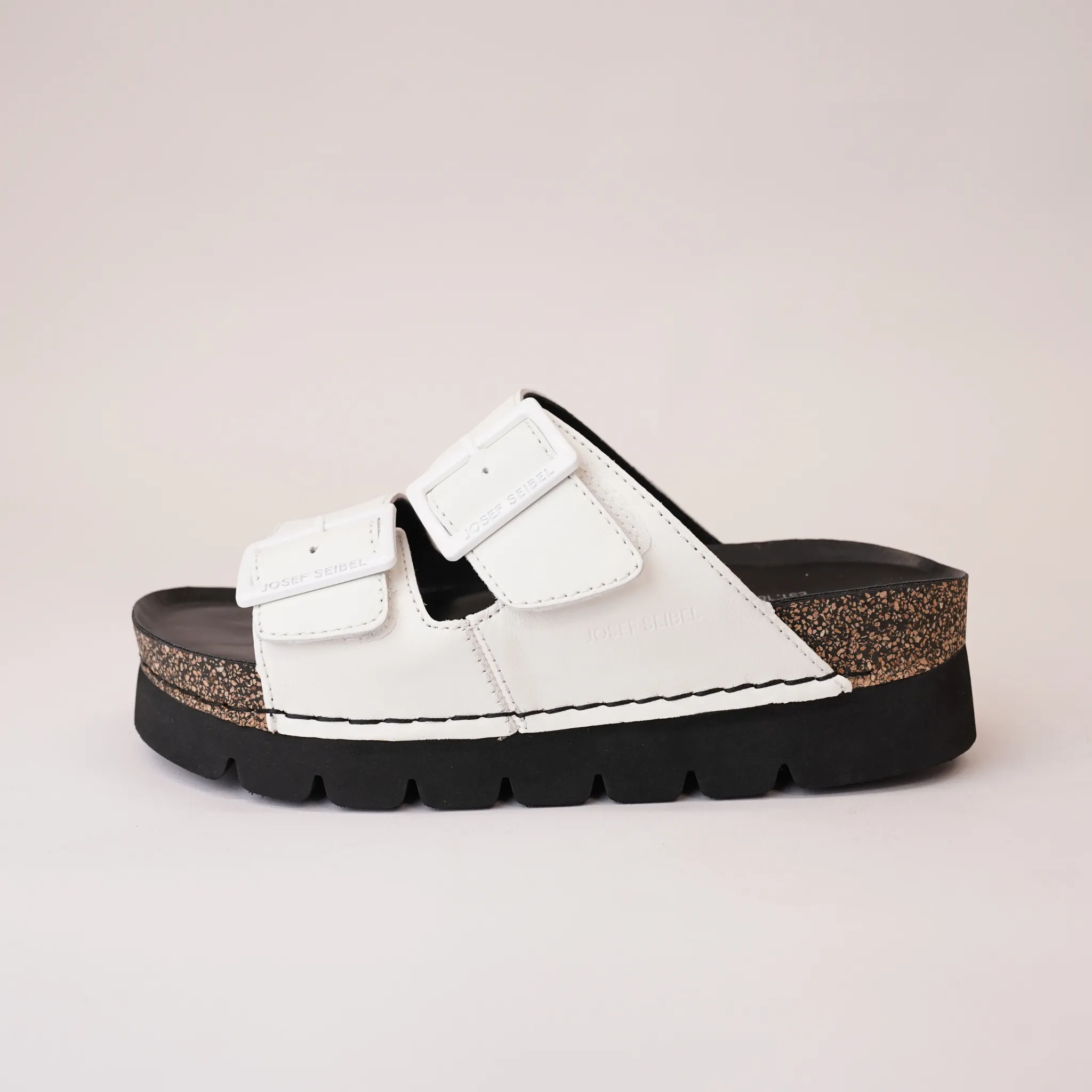 Alice 01 White Leather Slides