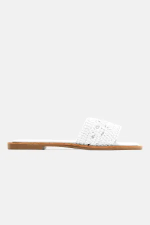 As Easy As That Flat Sandals - White