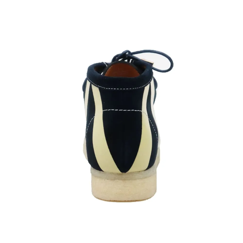 British Walkers Wallabee Boots Walker Stripe Men's Navy and Beige Suede