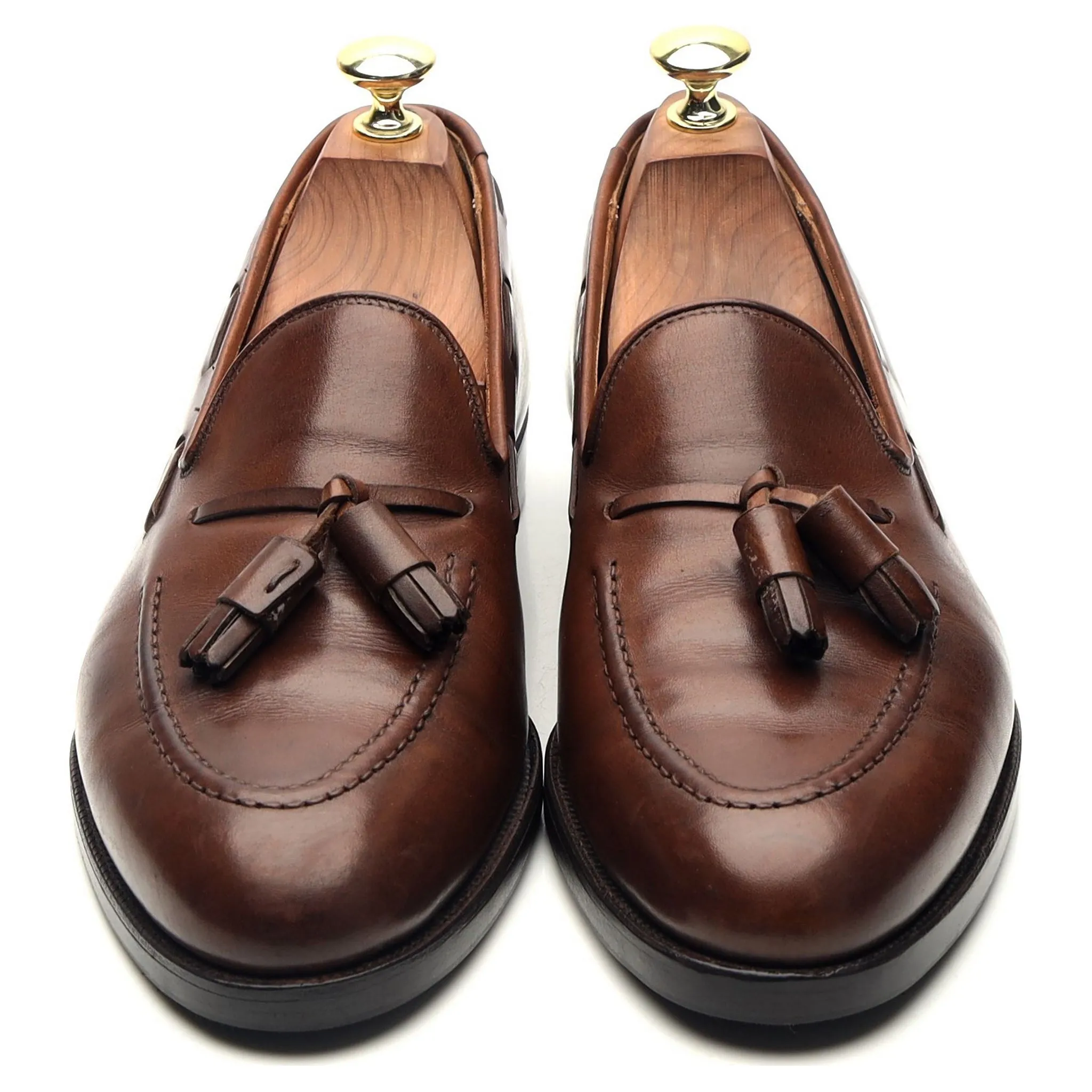 'Cavendish 2' Dark Brown Leather Tassel Loafers UK 7 E