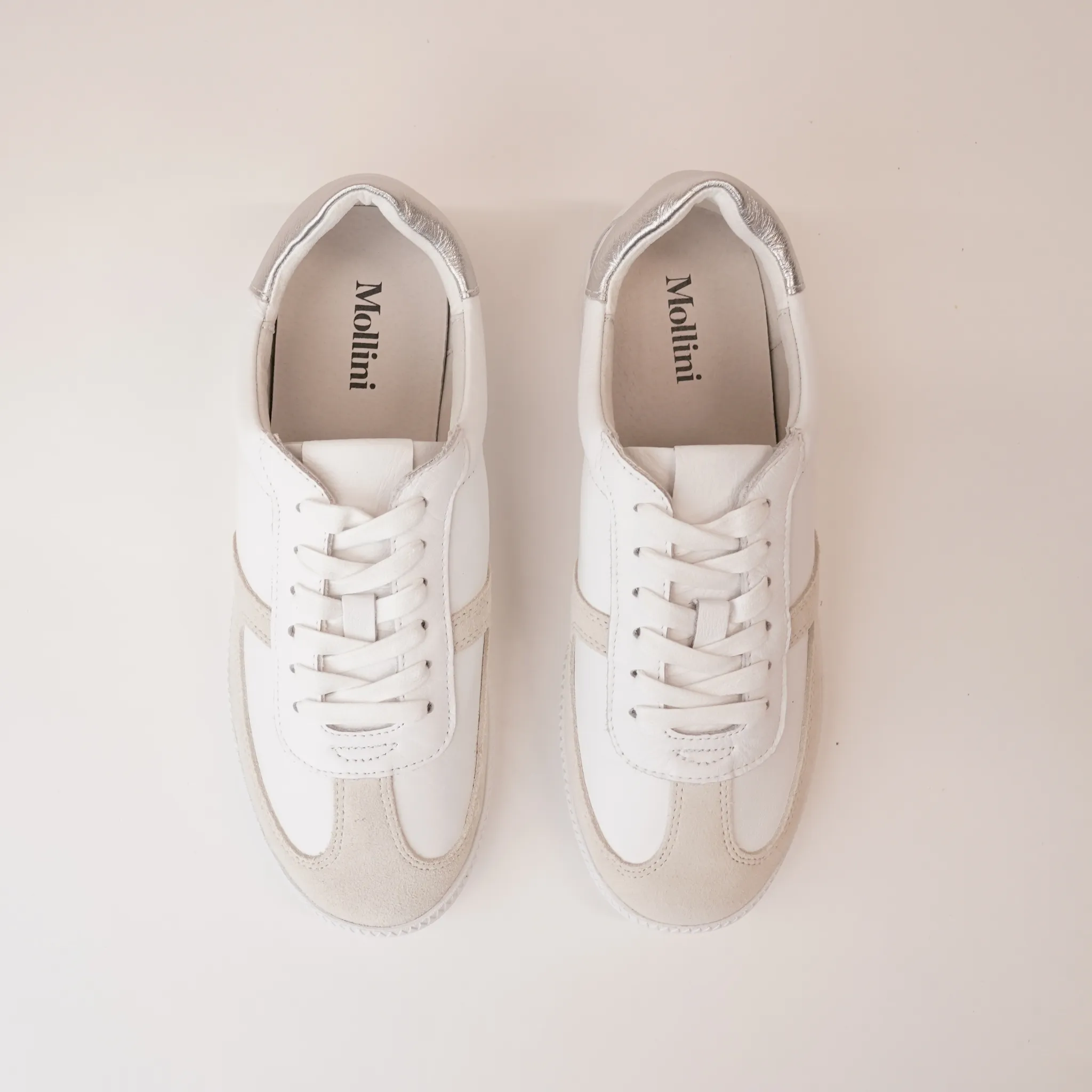 Dari White/ Silver Leather Sneakers