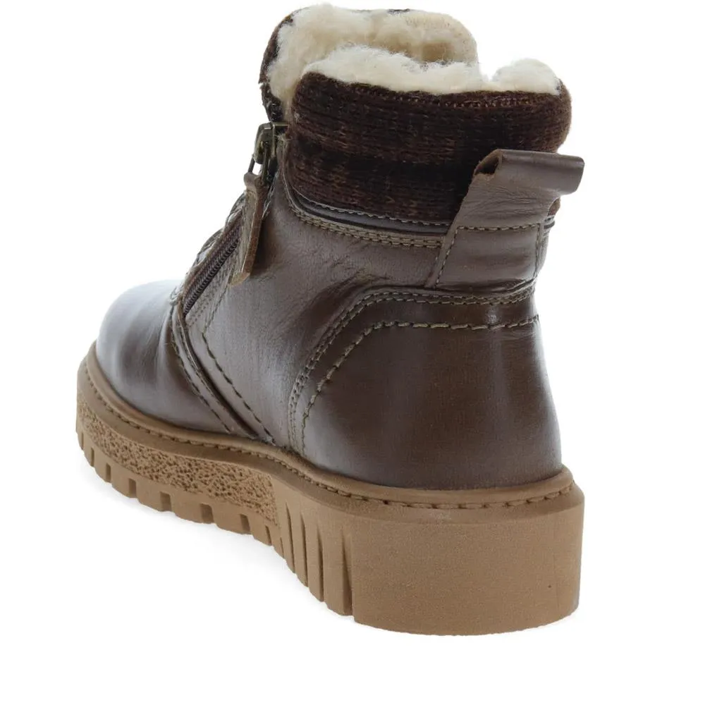 Faux Fur Lined Zip-up Boots  - TEJ40007 / 326 419