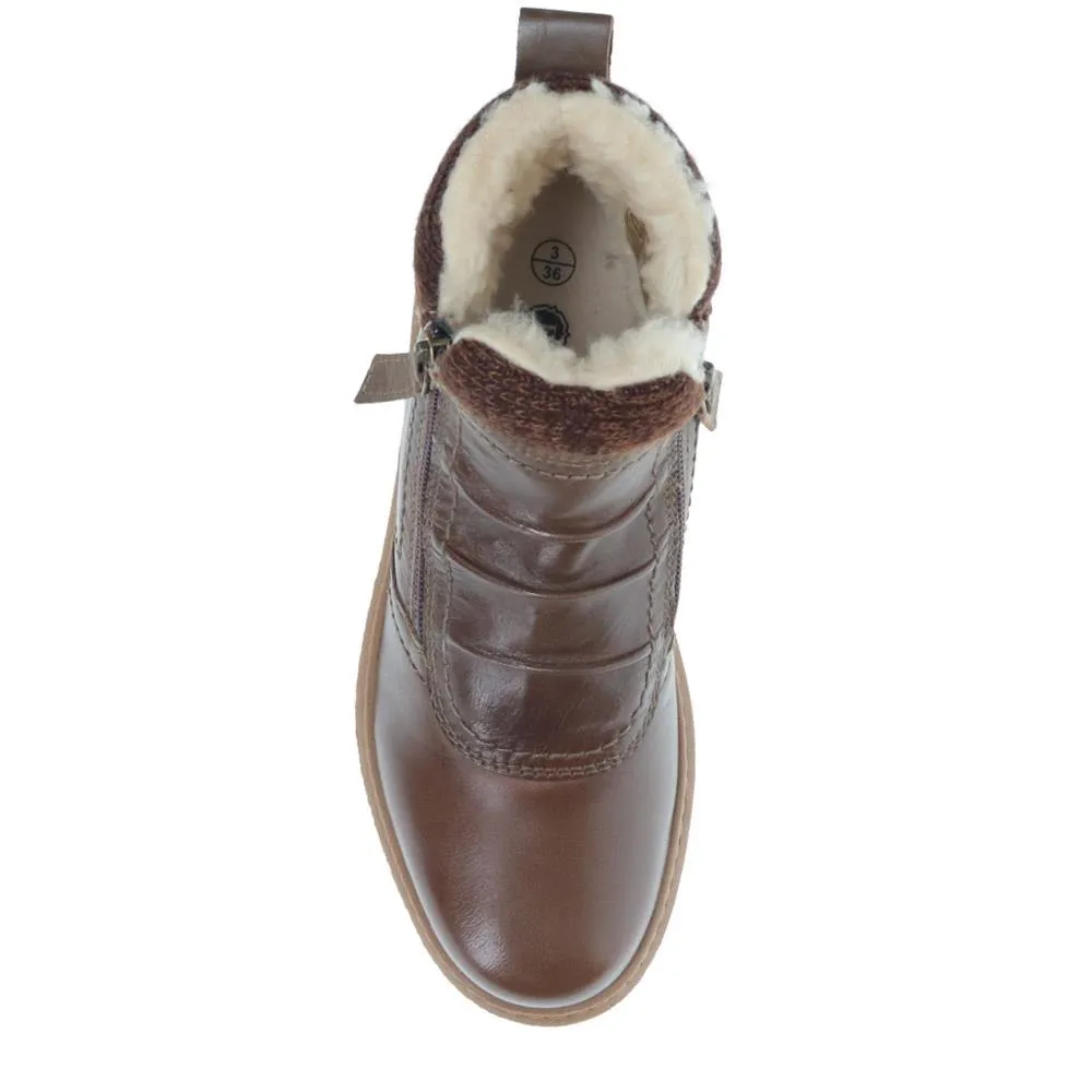 Faux Fur Lined Zip-up Boots  - TEJ40007 / 326 419