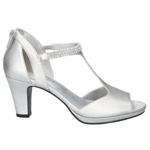 Flash Metallic Rhinestone Wedding Platform T-Strap Sandals