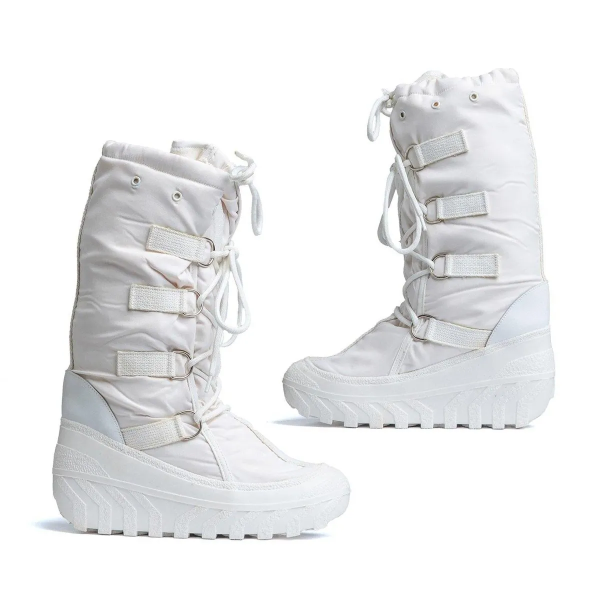 Genuine Italian Military snow boots warming heat retention upper laces white NEW