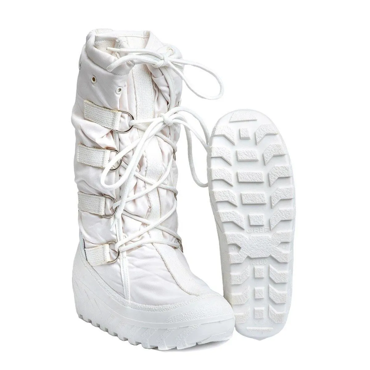 Genuine Italian Military snow boots warming heat retention upper laces white NEW