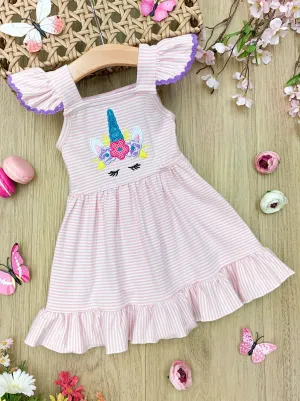 Girls The Striped Unicorn Dress