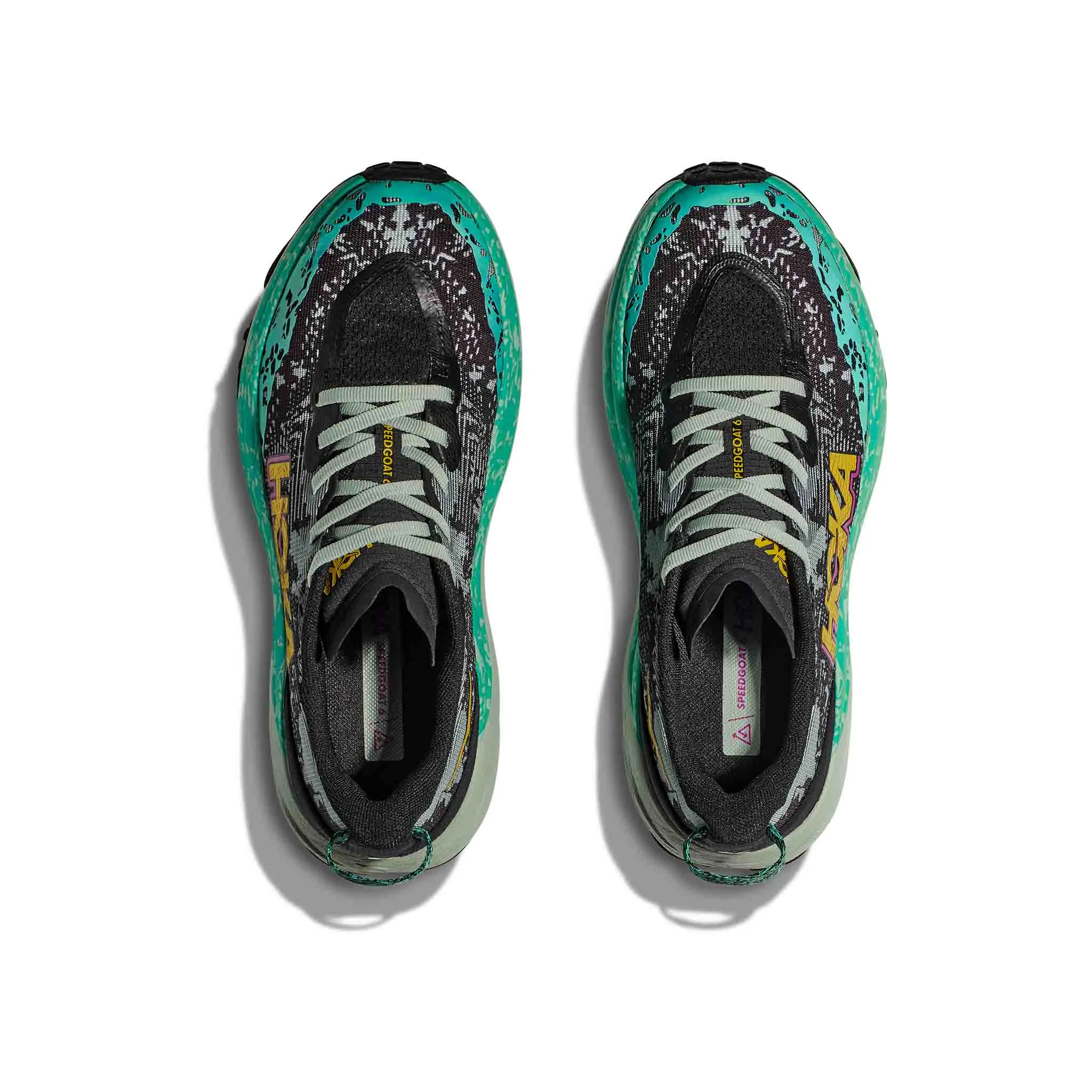 HOKA | Women's Speedgoat 6 Running Shoes - Black/Aloe Vera