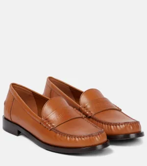 Irina Ferragamo leather loafers, brown