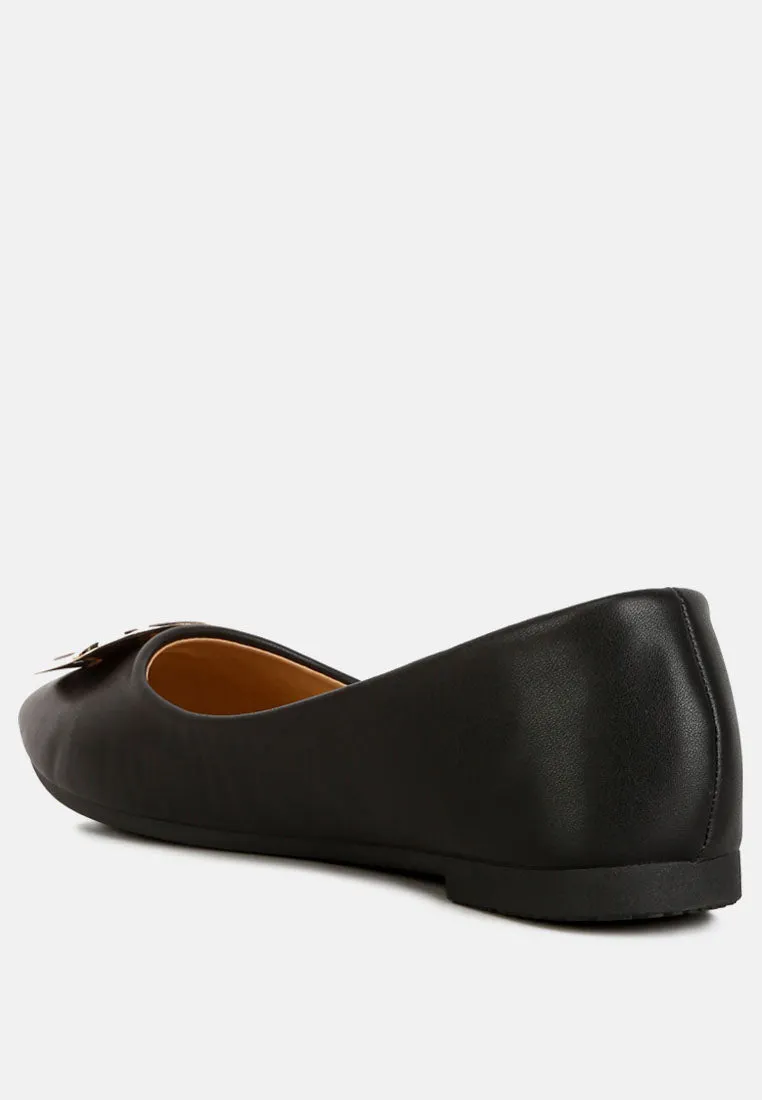 Karder Brooch Detail Ballet Flats