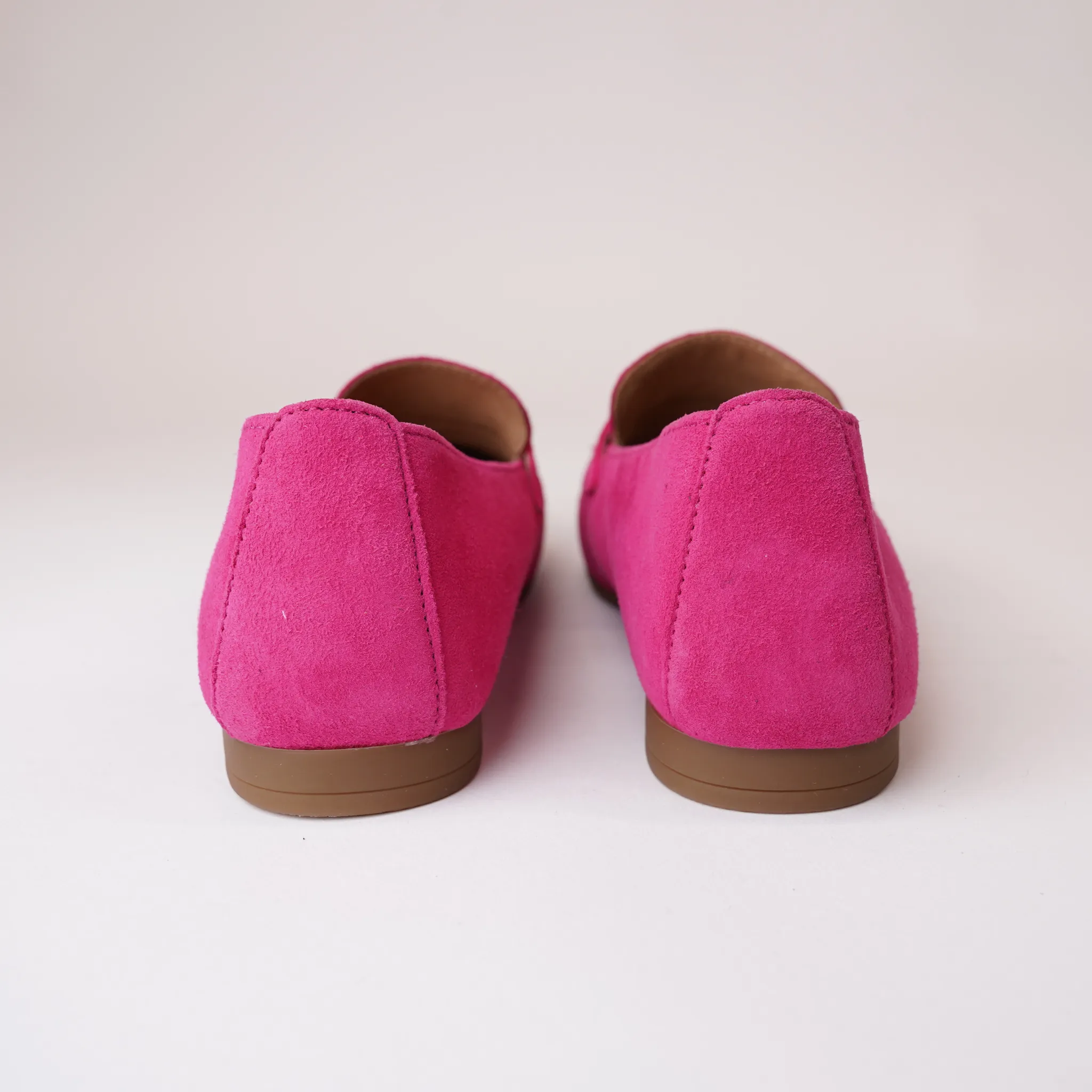 Libby Pink Suede Leather Loafers