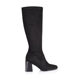 Linden Knee High Boots - Black Micro