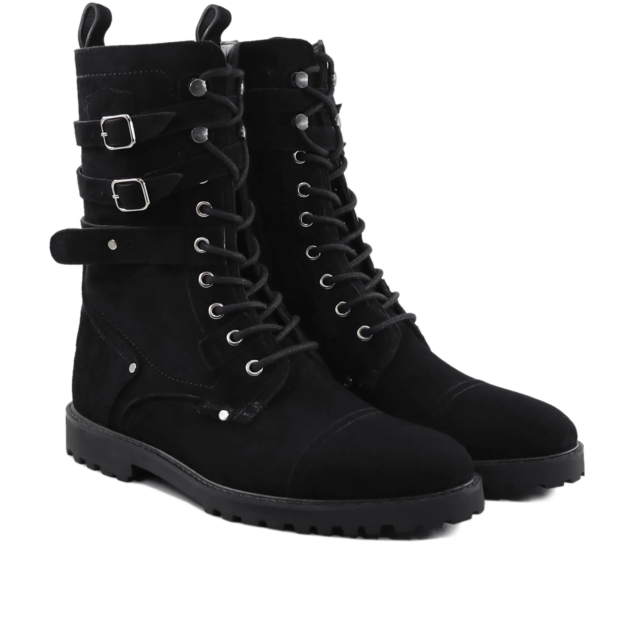 Lowell - Men's Black Kid Suede Boot