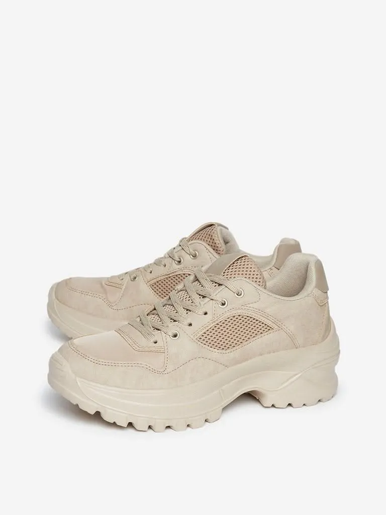 LUNA BLU Taupe Chunky Sneakers