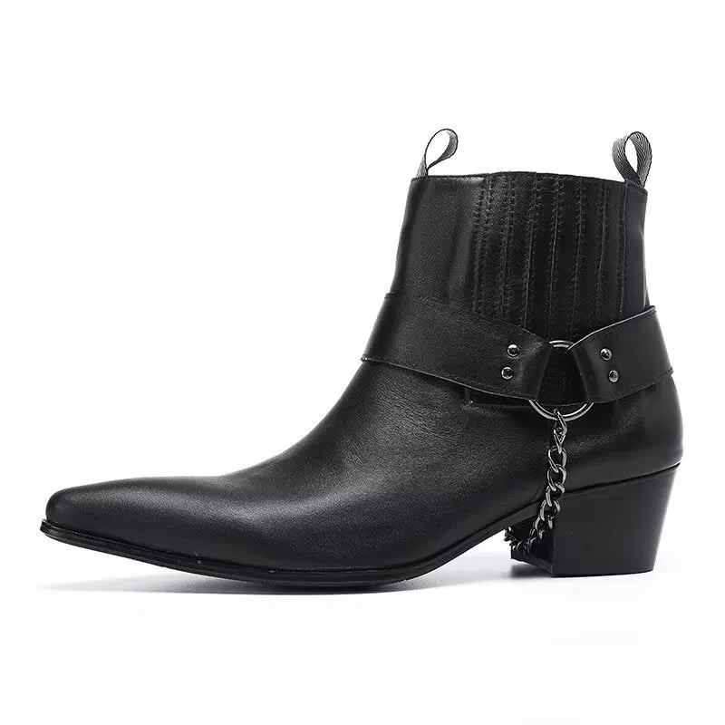 LuxeLeather Elegant Ankle Height Dress Boots