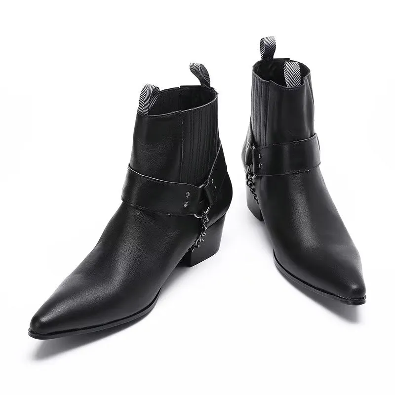 LuxeLeather Elegant Ankle Height Dress Boots