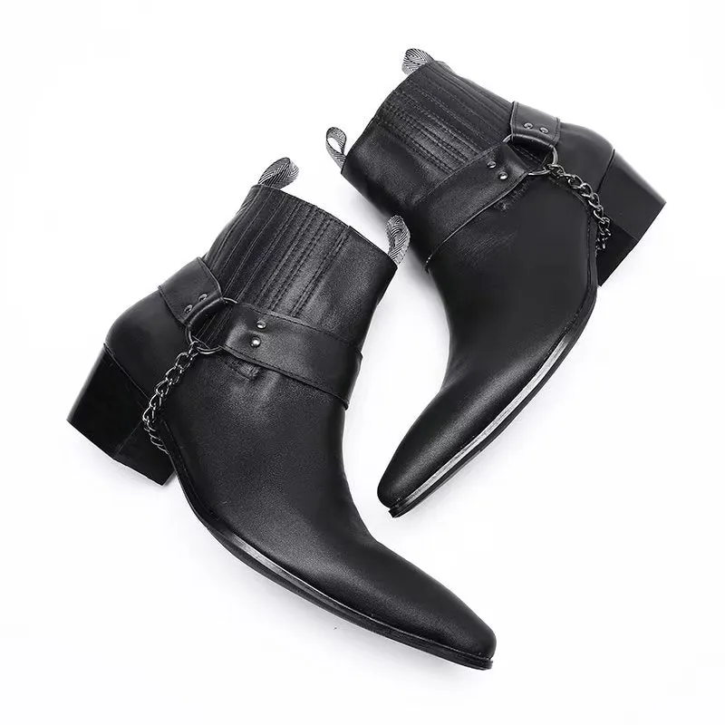 LuxeLeather Elegant Ankle Height Dress Boots