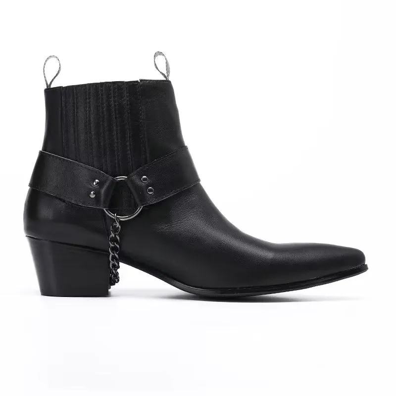 LuxeLeather Elegant Ankle Height Dress Boots