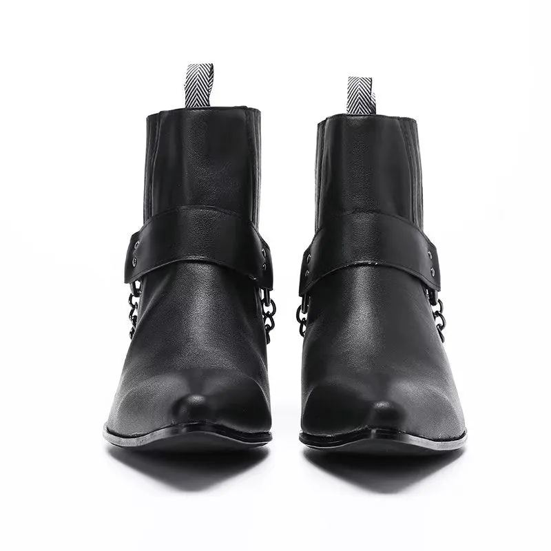 LuxeLeather Elegant Ankle Height Dress Boots