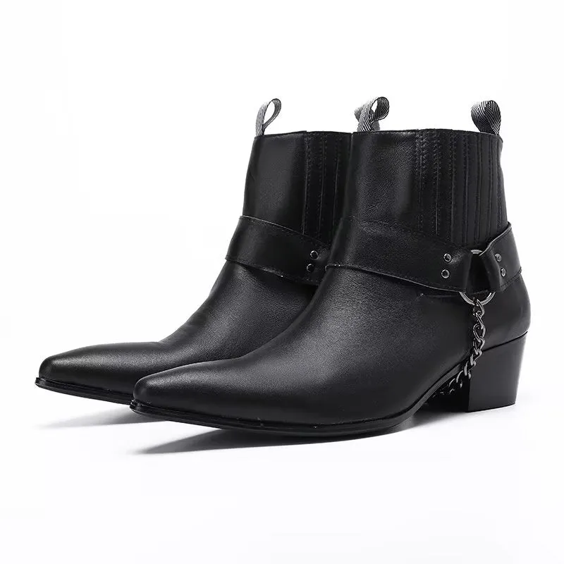 LuxeLeather Elegant Ankle Height Dress Boots