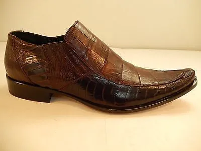 Mauri Chocolate Crocodile/Ostrich Leg Dress Loafers 42861