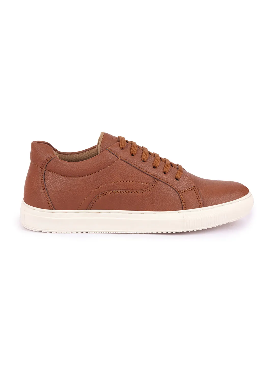 Men Tan Classic Outdoor Lace Up Sneakers