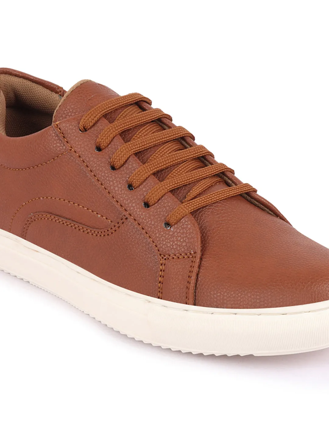 Men Tan Classic Outdoor Lace Up Sneakers