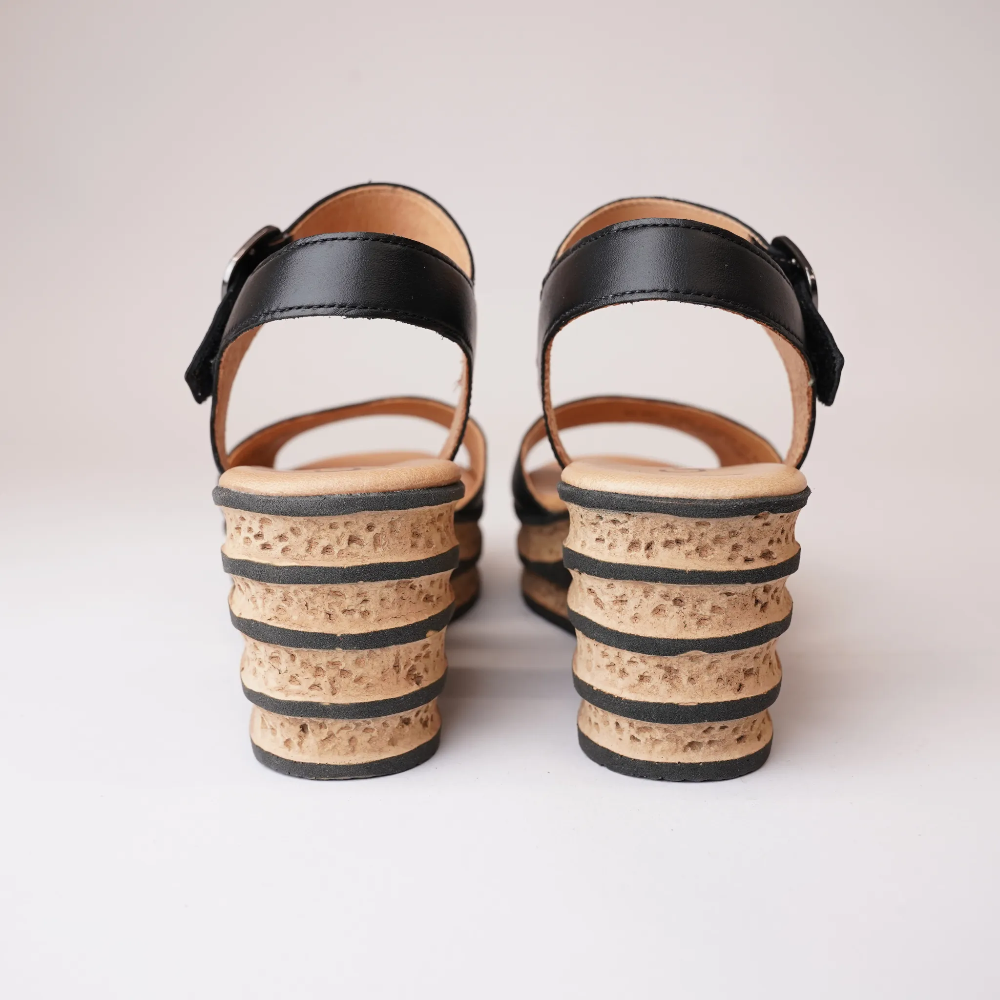 Pina Black Leather Sandals