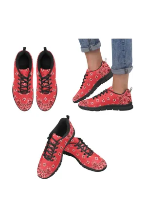 red bandana Women's Breathable Running Shoes (Model 055)