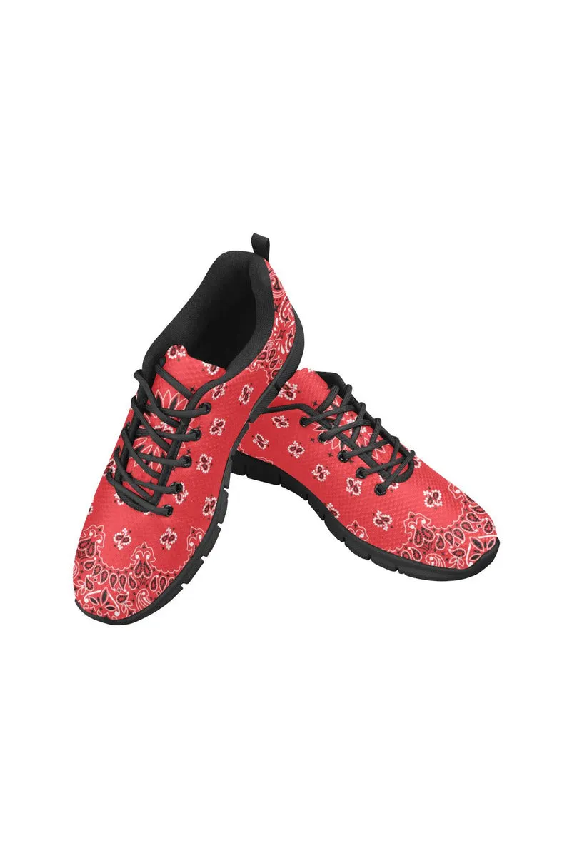 red bandana Women's Breathable Running Shoes (Model 055)