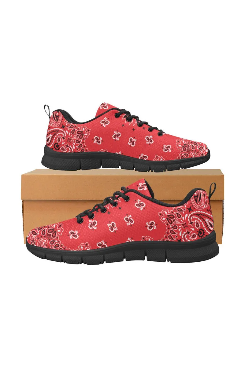 red bandana Women's Breathable Running Shoes (Model 055)