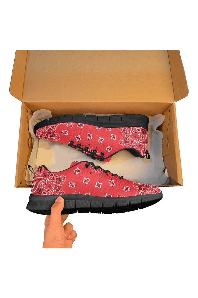 red bandana Women's Breathable Running Shoes (Model 055)