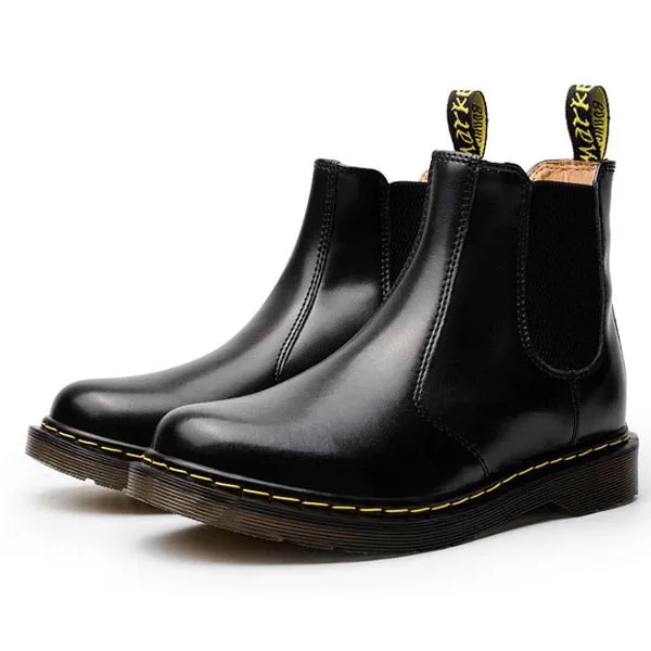 Round Tip Chelsea Winter Style Men Leather Boots