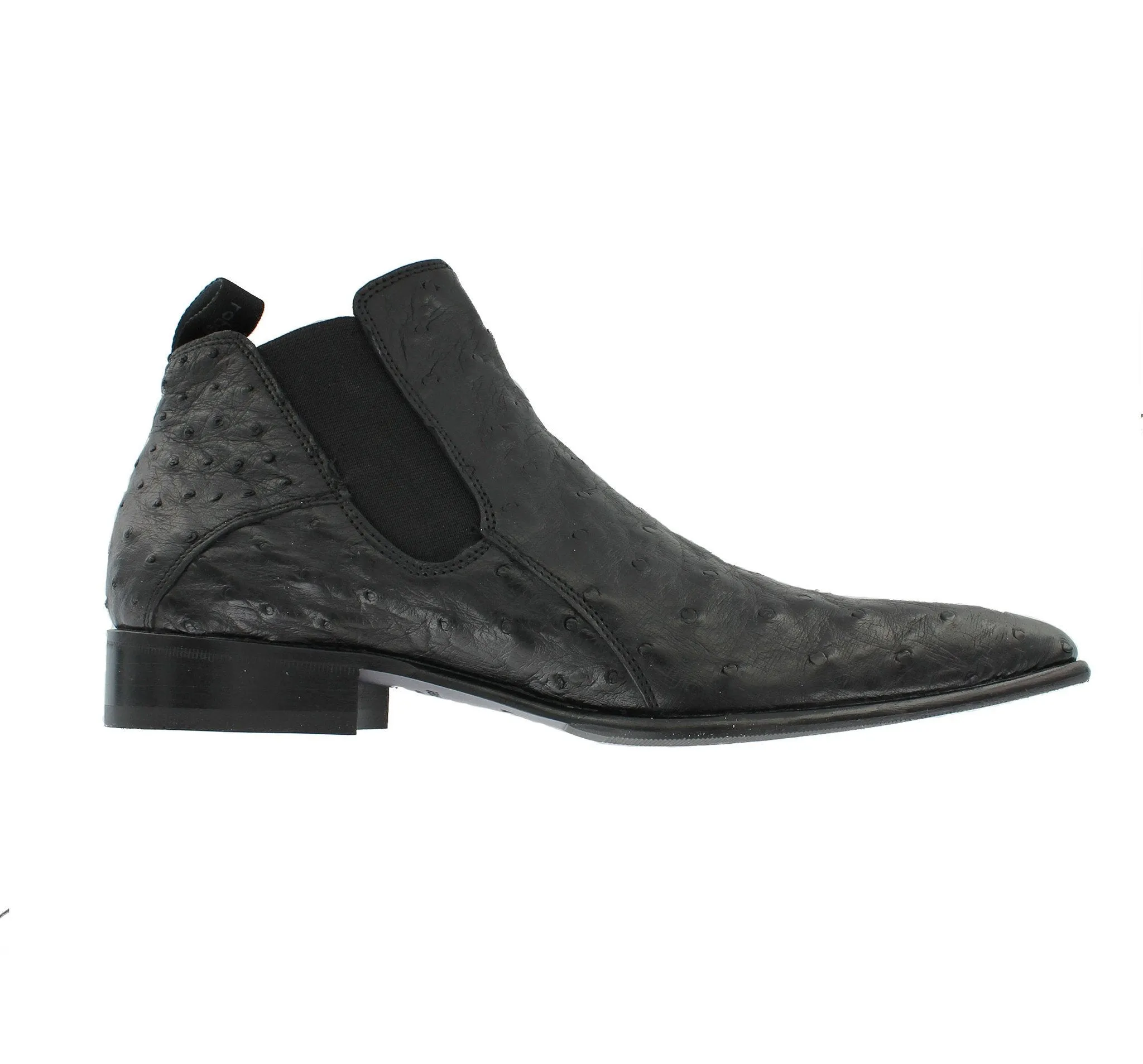 RU6801 - Black Ostrich Chelsea Boot