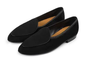 Sagan Classic Loafers in Obsidian Black Asteria Suede with Rubber Sole