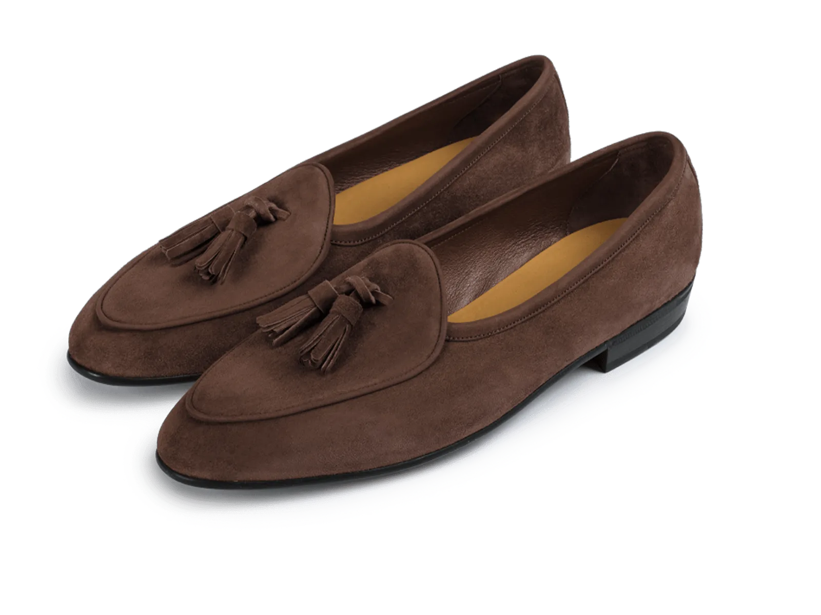 Sagan Classic Tassel Loafers in Deep Taupe Asteria Suede with Rubber Sole