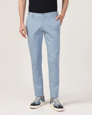 Slim Fit B-91 Casual Blue Solid Khakis - Mint