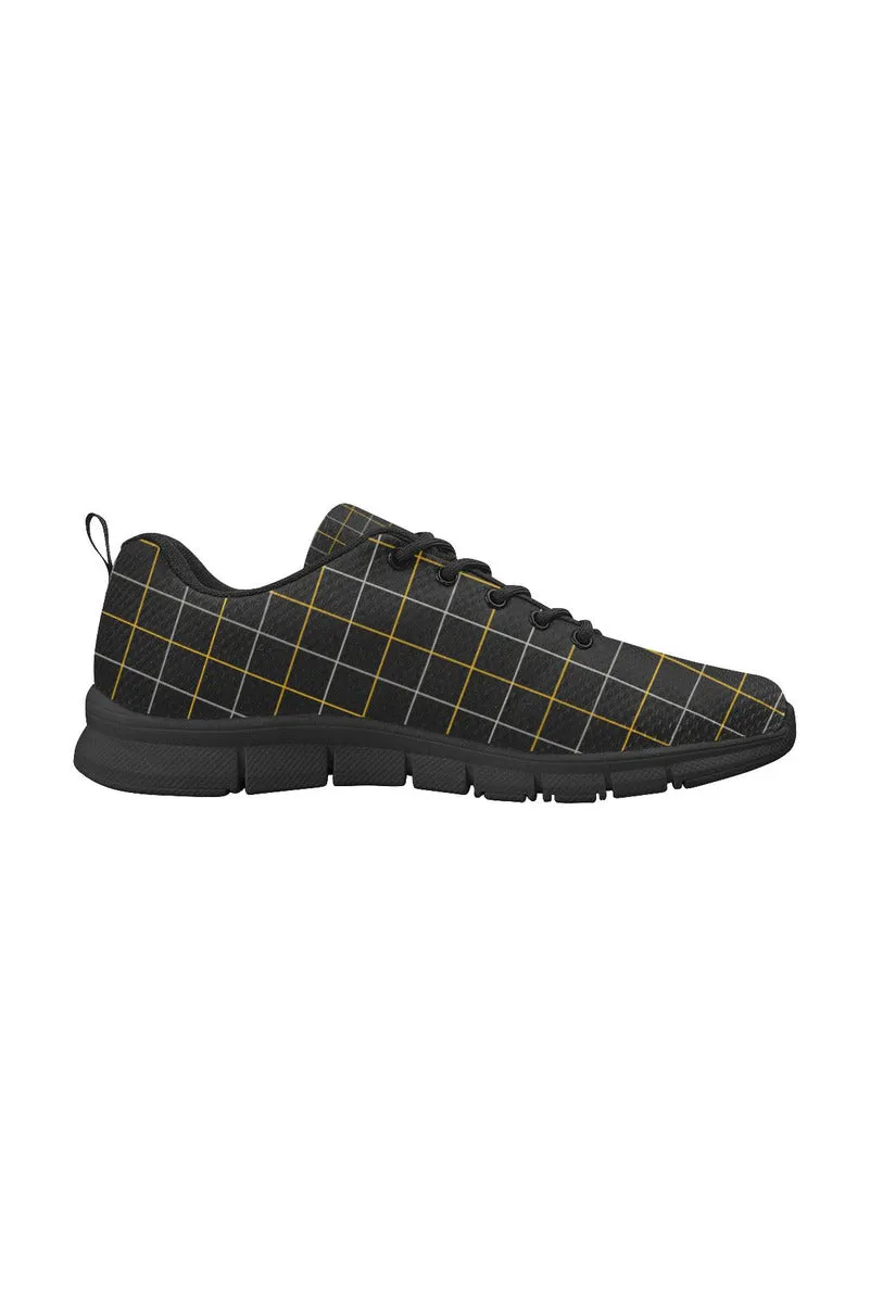 Tattersall Black and Gold Women's Breathable Running Shoes