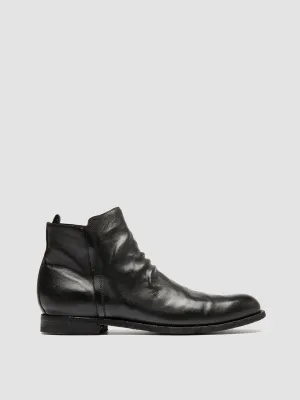 TEMPUS 034 - Black Leather Zipped Boots