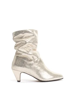 Vully 50 stiletto Lizard metallic goat Champagne