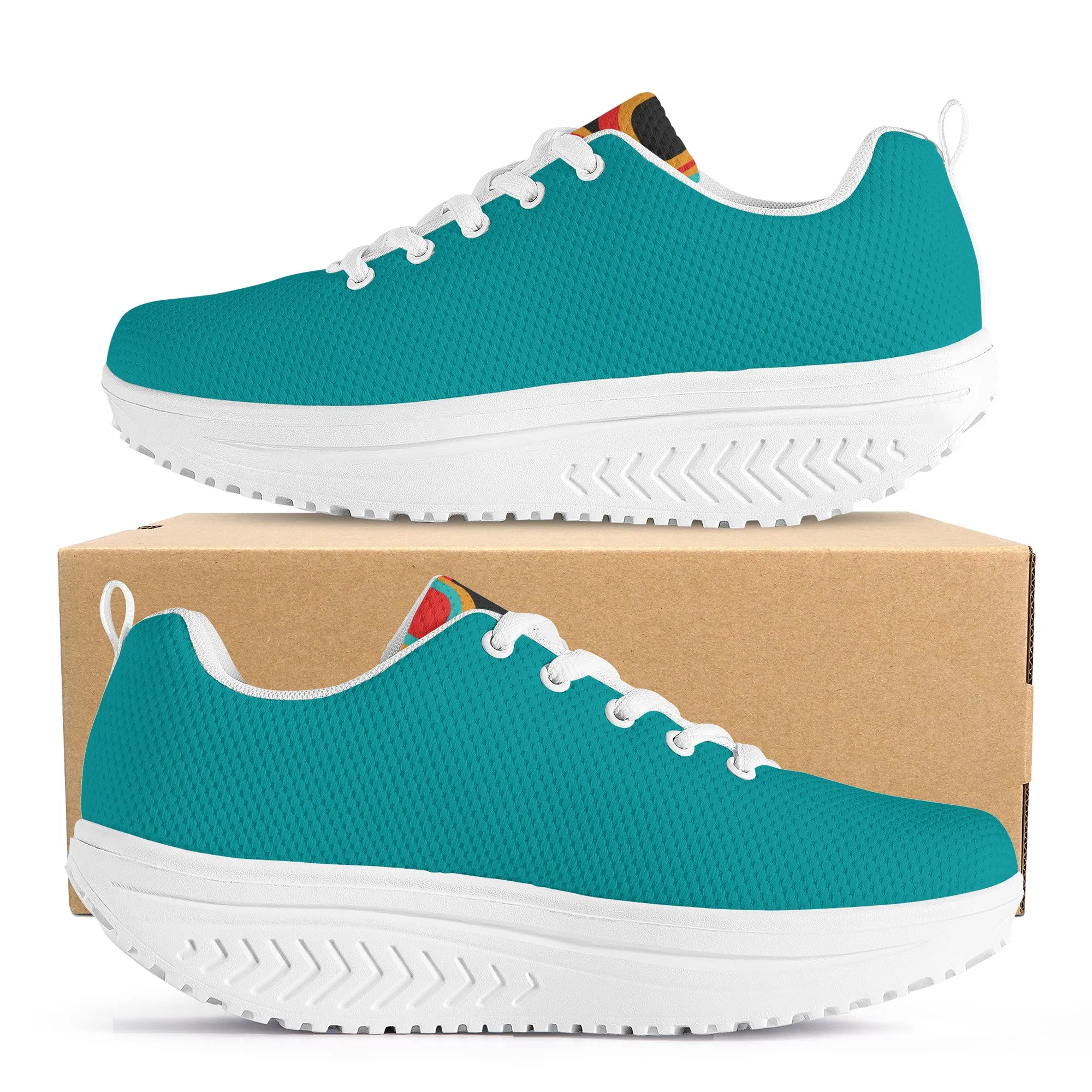 Women's Mesh Heightening Shaking Shoe - Turquoise