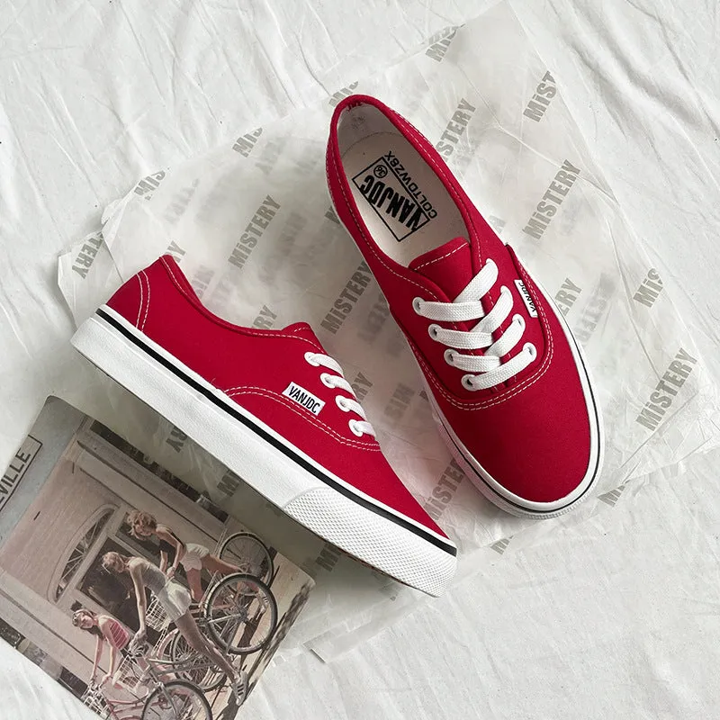 Women's Style Summer Skateboard Trendy White Street Canvas Shoes