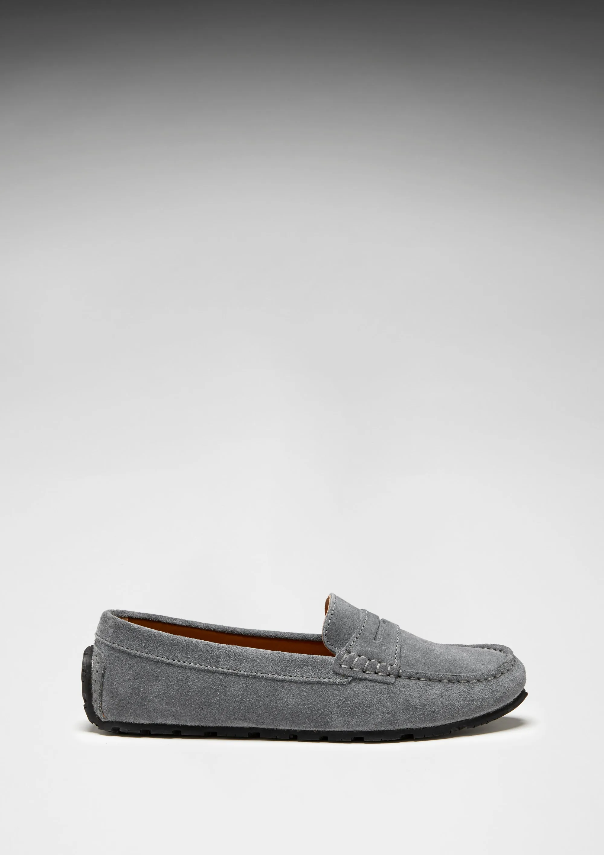 Women's Tyre Sole Penny Loafers, slate grey suede